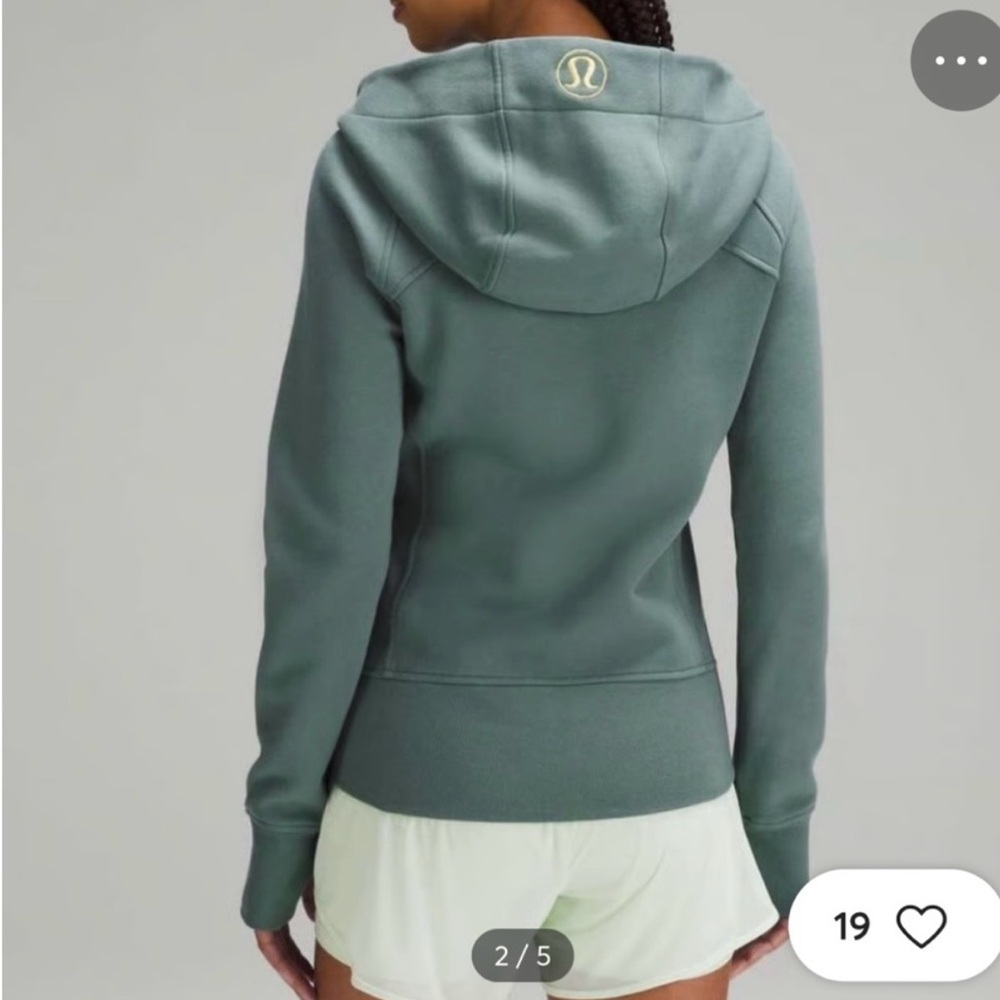 Lululemon Scuba Full-Zip Hoodie Forest with Gold zipper